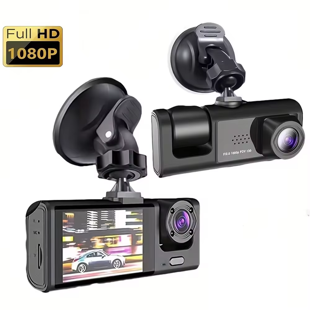 🚗 HD 1080P 3-Lens DVR Camera – Smart Protection