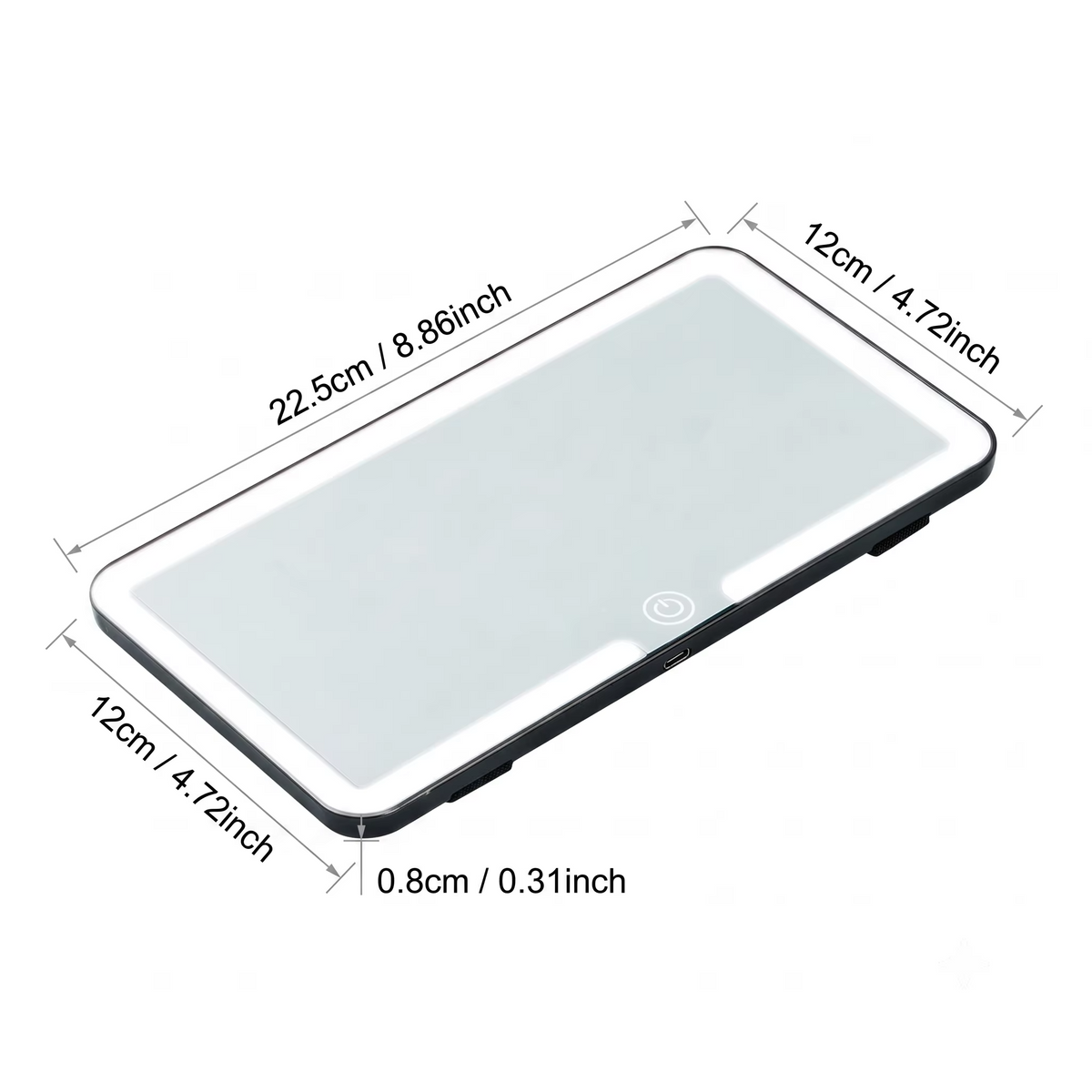 Miroir de LED HD Universel pour Voiture – Rechargeable par USB & Éclairage Réglable