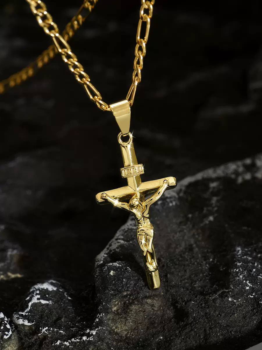 ✅🔥📿Collier Jésus Christ en Or Massif - Je triomphe des situations difficile