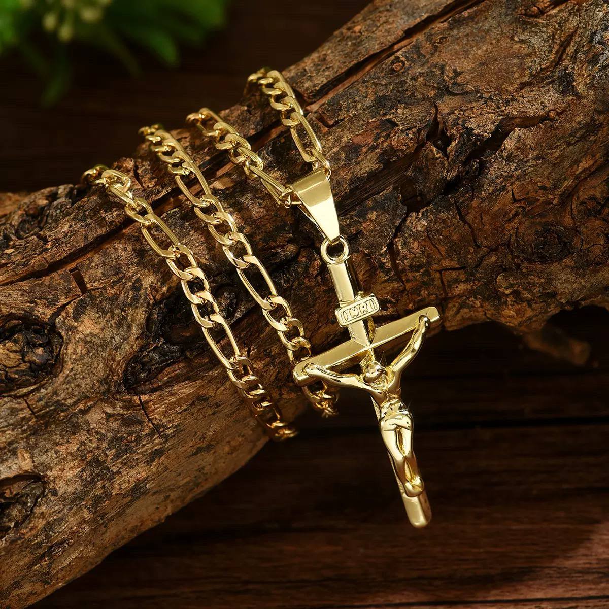 ✅🔥📿Collier Jésus Christ en Or Massif - Je triomphe des situations difficile
