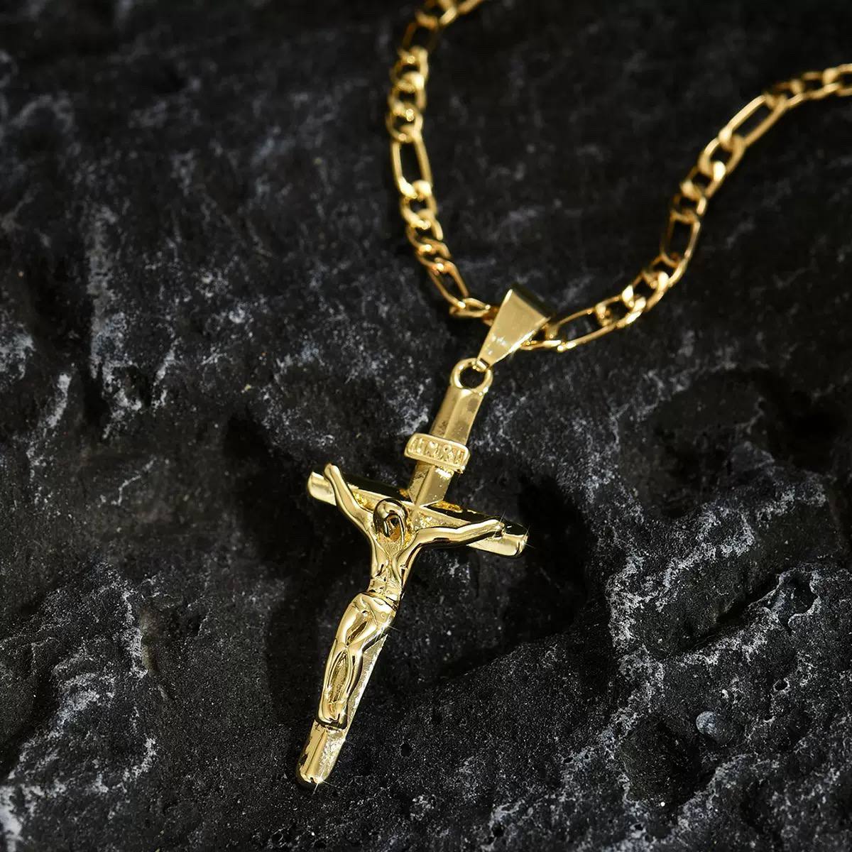 ✅🔥📿Collier Jésus Christ en Or Massif - Je triomphe des situations difficile