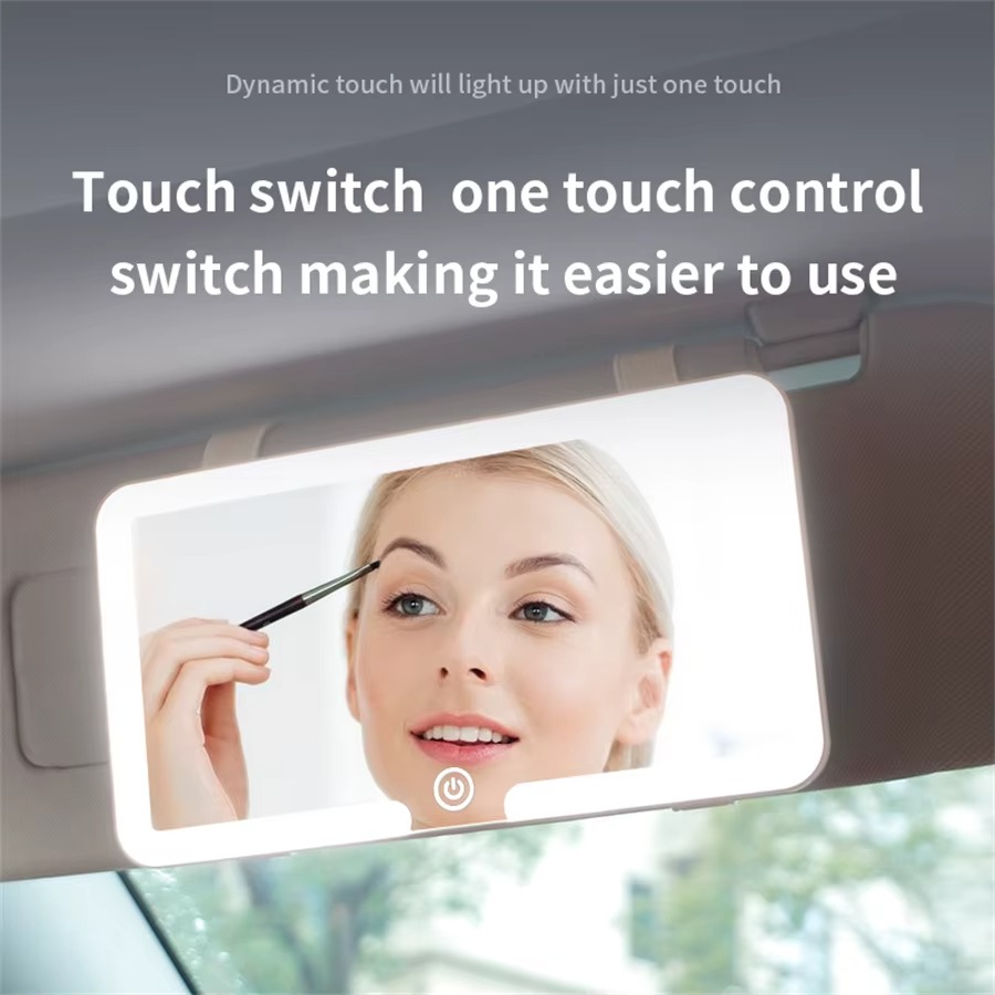 Miroir de LED HD Universel pour Voiture – Rechargeable par USB & Éclairage Réglable
